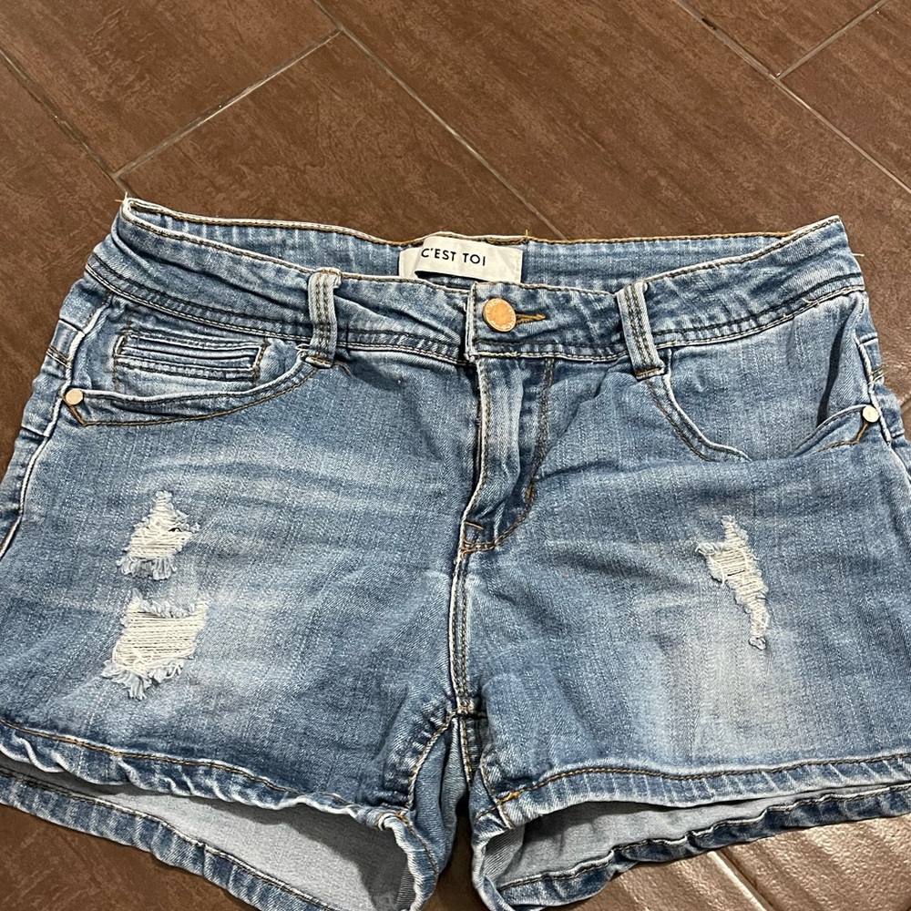 C'est Toi Women's Classic Blue Denim Shorts